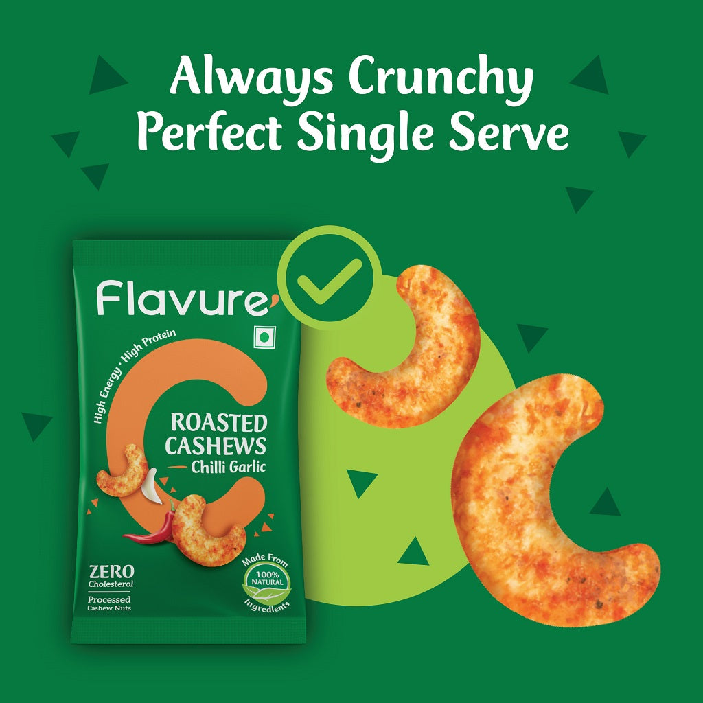 yummy cashew nuts in spicy garlic and chilli flavours