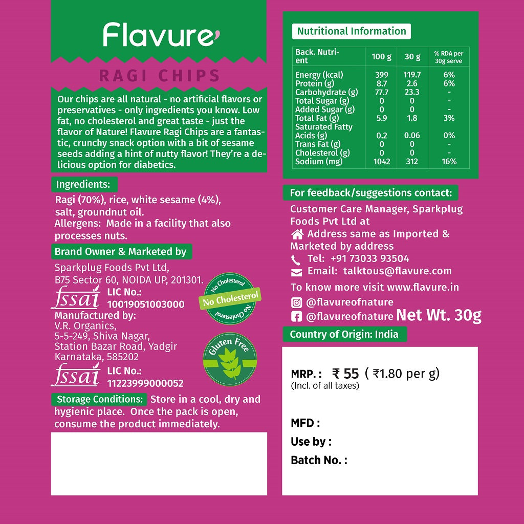 Flavure Baked Chips Combo of 6