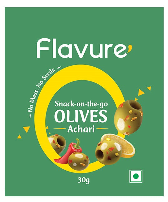 achari flavoured olives