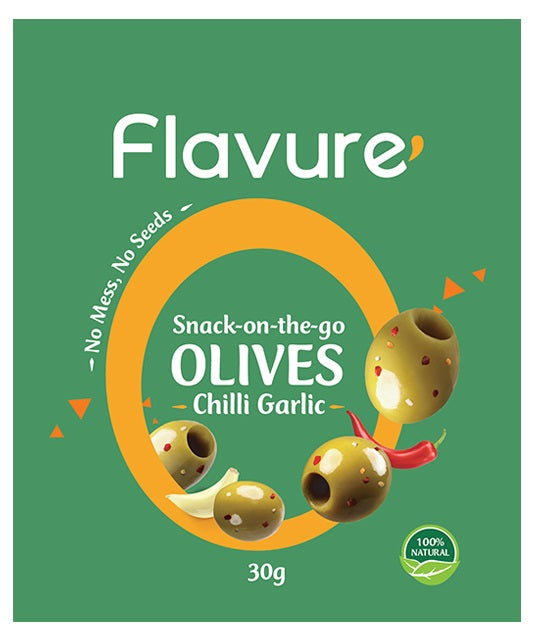 chilli garlic flavoured olives