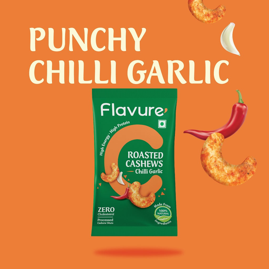 chilli garlic flavoured roasted cashews
