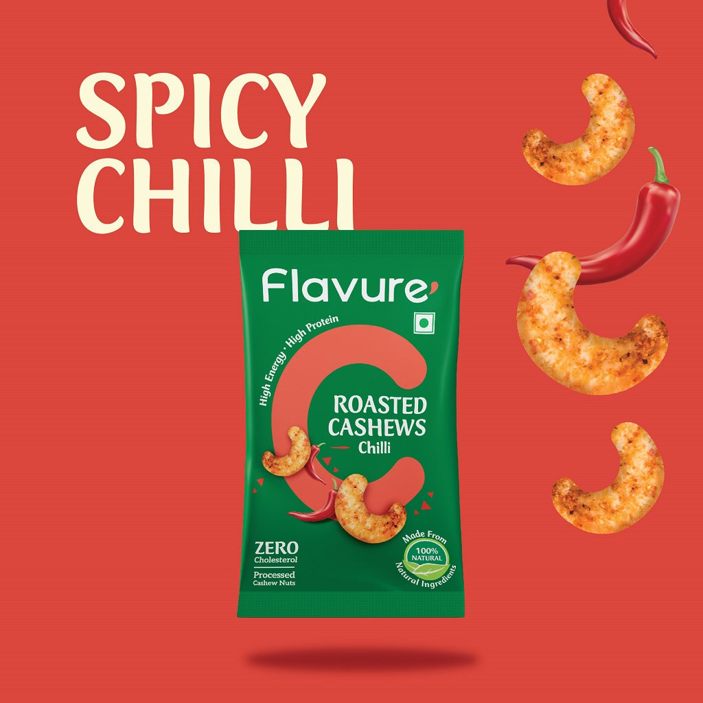 spicy chilli flavoured roasted cashews