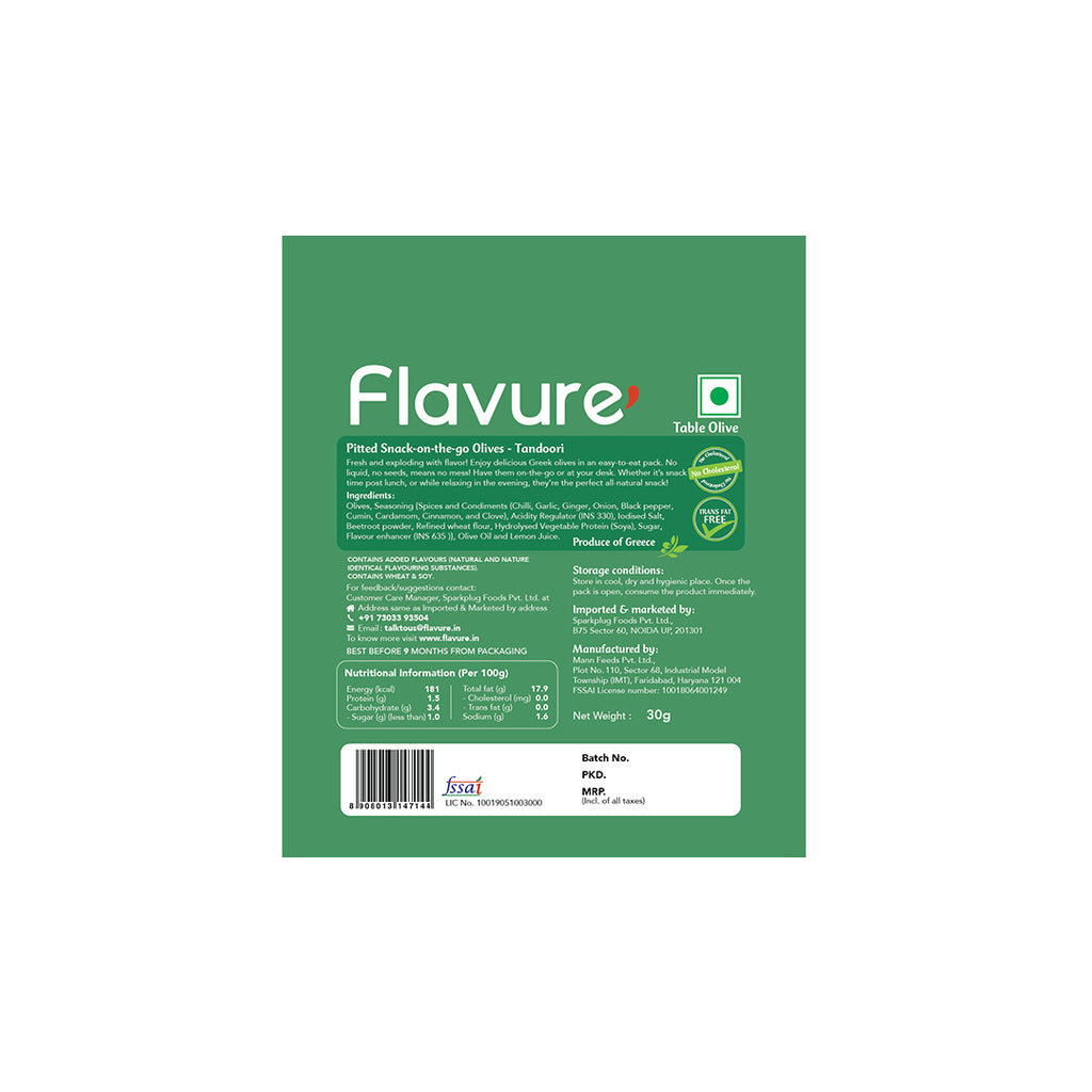  tandoori flavoured pitted olives